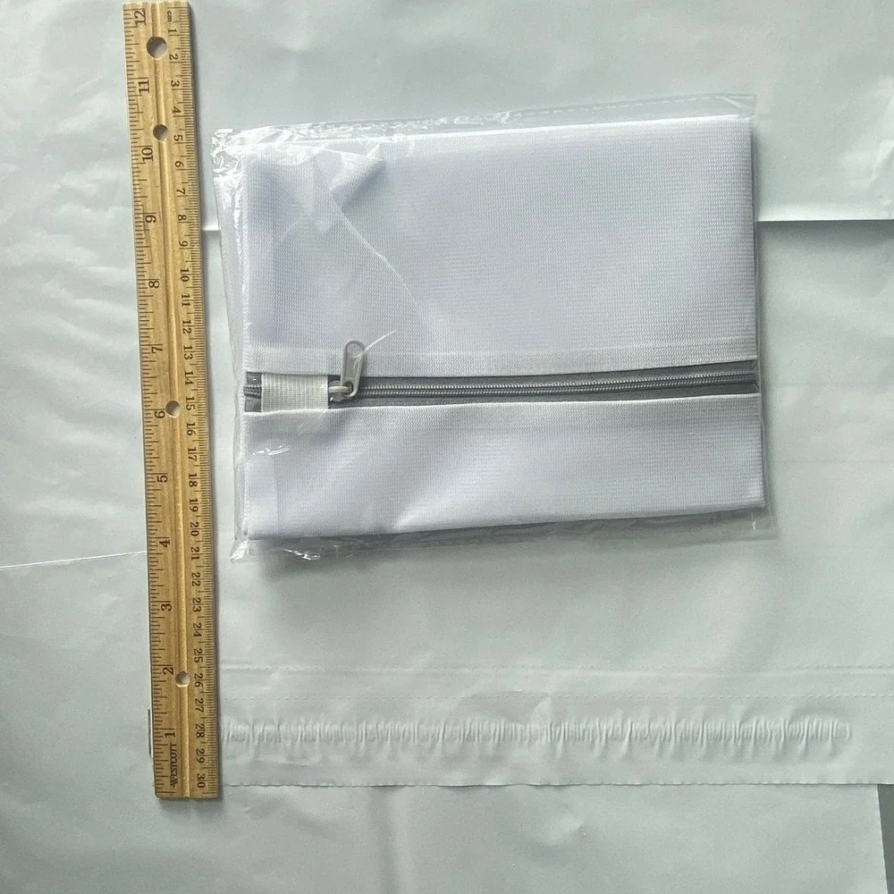 Mesh Laundry Bag Zipper‎ White Travel Pouch Wash Bag Organizer